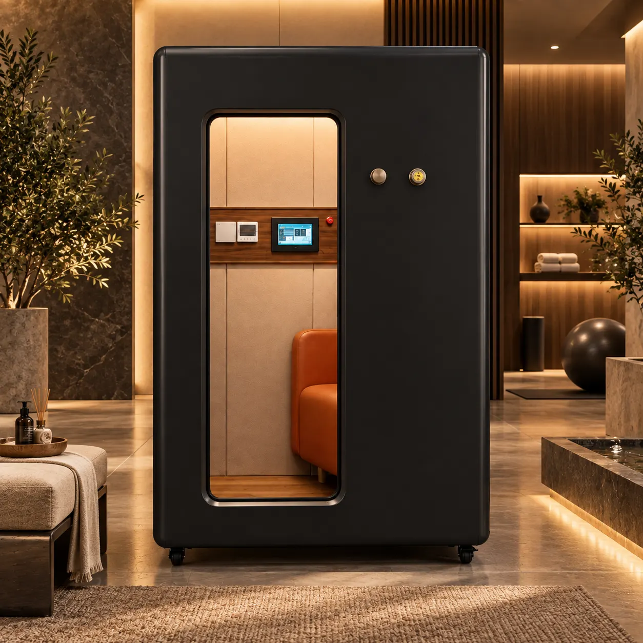 OXY-H10 Plus: camera iperbarica rigida — struttura nera vista frontale